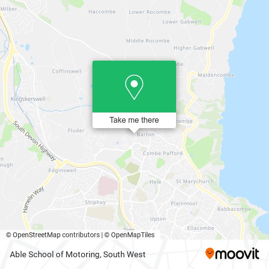 Able School of Motoring map