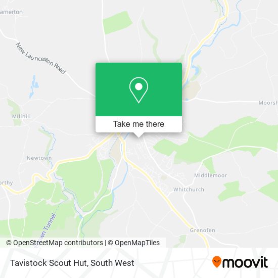 Tavistock Scout Hut map