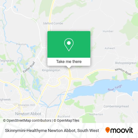 Skinnymini-Healthyme Newton Abbot map