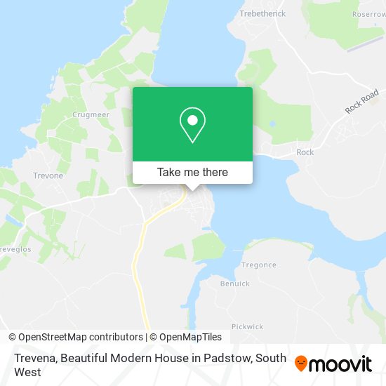 Trevena, Beautiful Modern House in Padstow map