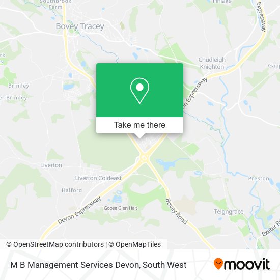 M B Management Services Devon map