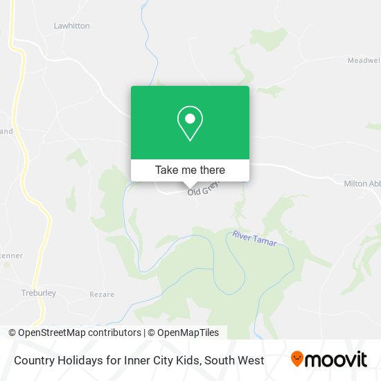 Country Holidays for Inner City Kids map