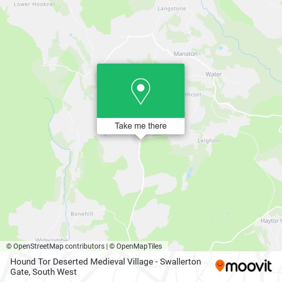 Hound Tor Deserted Medieval Village - Swallerton Gate map
