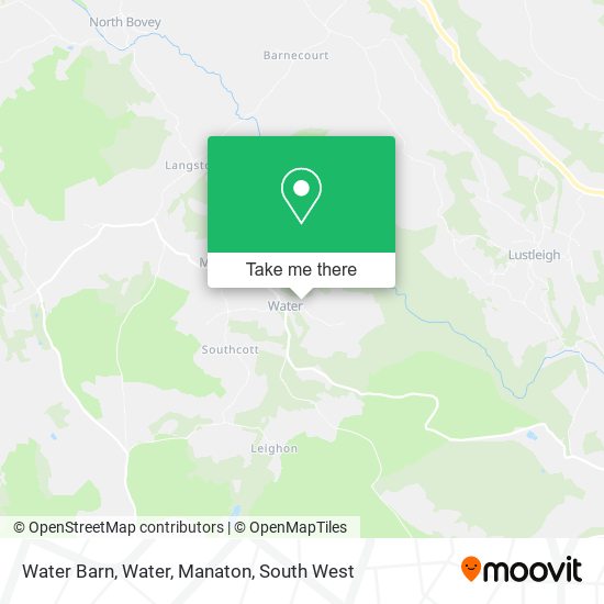 Water Barn, Water, Manaton map