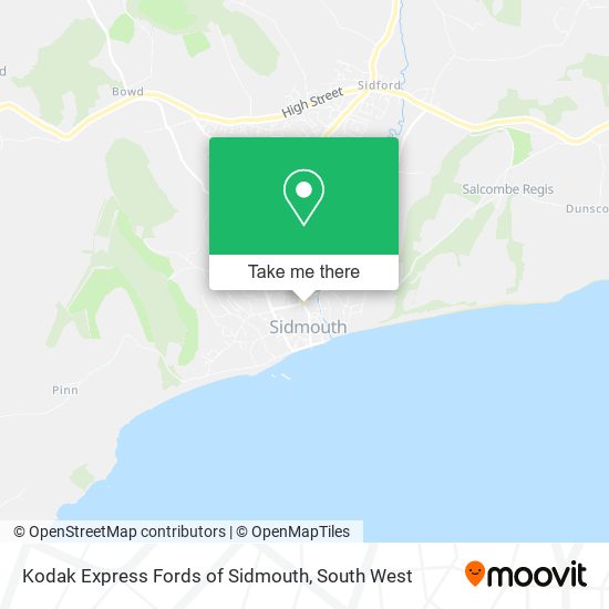 Kodak Express Fords of Sidmouth map