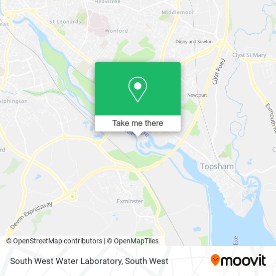 South West Water Laboratory map