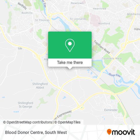 Blood Donor Centre map