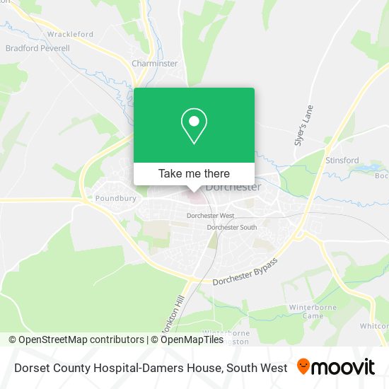 Dorset County Hospital-Damers House map