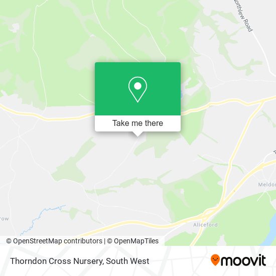Thorndon Cross Nursery map