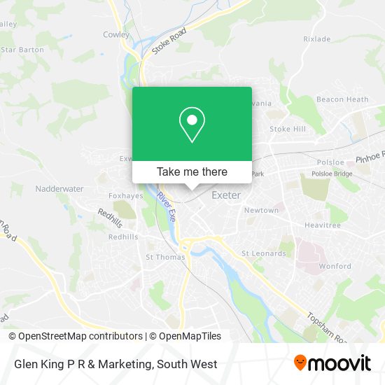 Glen King P R & Marketing map