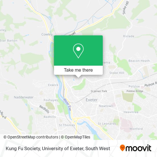 Kung Fu Society, University of Exeter map