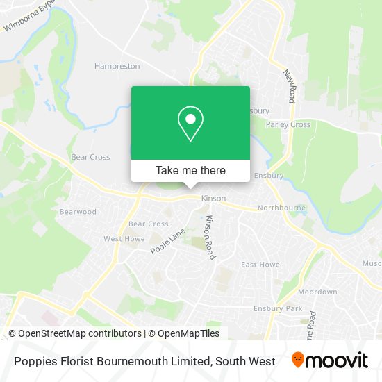 Poppies Florist Bournemouth Limited map