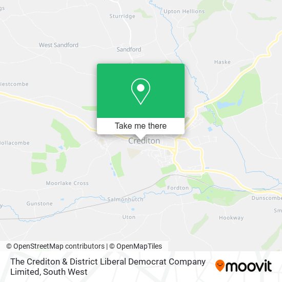 The Crediton & District Liberal Democrat Company Limited map