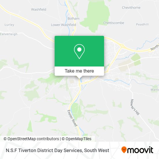 N.S.F Tiverton District Day Services map