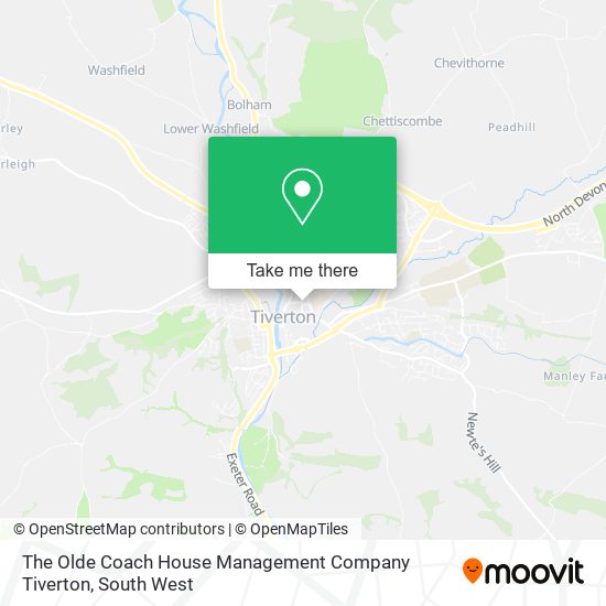 The Olde Coach House Management Company Tiverton map