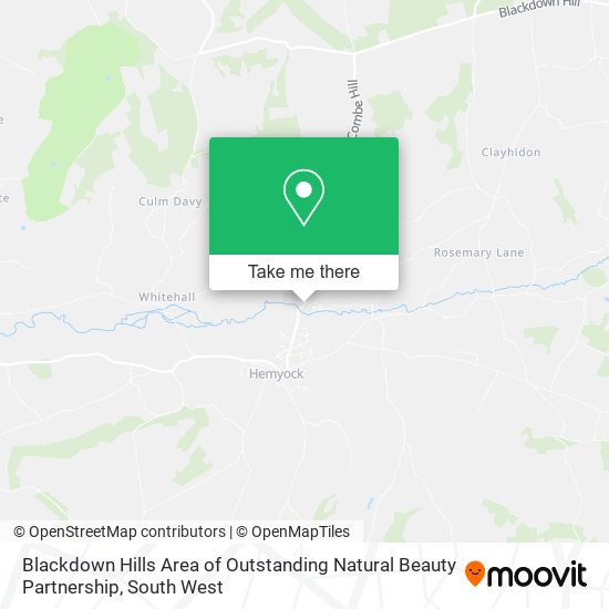 Blackdown Hills Area of Outstanding Natural Beauty Partnership map