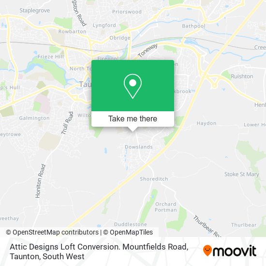 Attic Designs Loft Conversion. Mountfields Road, Taunton map