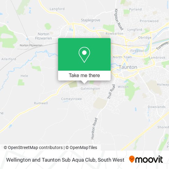 Wellington and Taunton Sub Aqua Club map