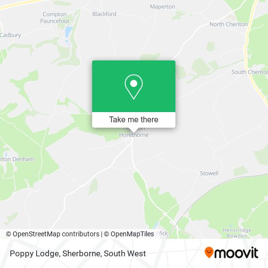 Poppy Lodge, Sherborne map