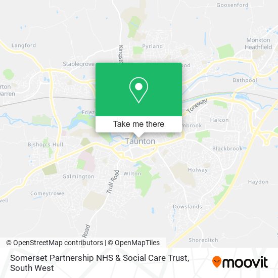 Somerset Partnership NHS & Social Care Trust map