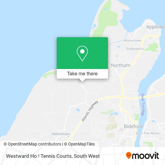 Westward Ho ! Tennis Courts map