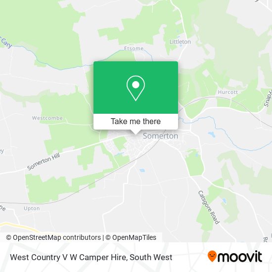 West Country V W Camper Hire map