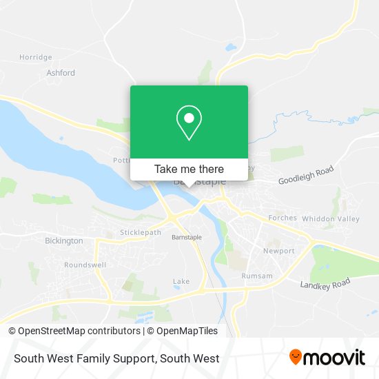 South West Family Support map