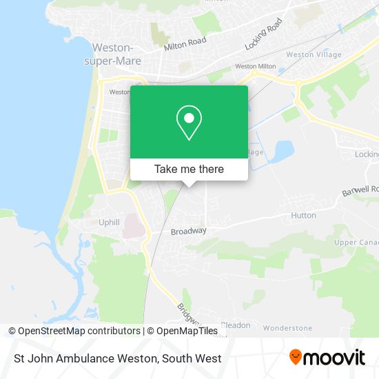 St John Ambulance Weston map