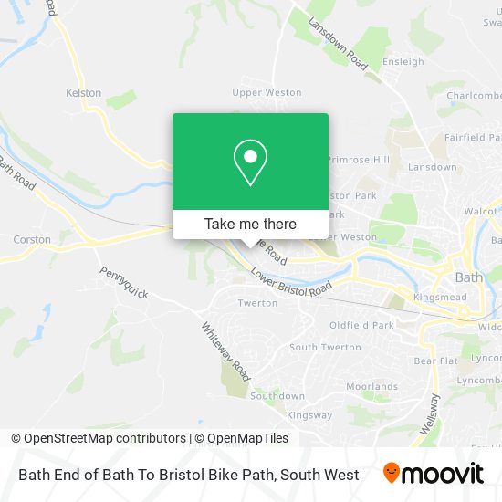 Bath End of Bath To Bristol Bike Path map