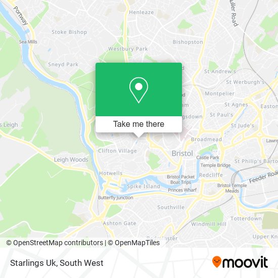 Starlings Uk map
