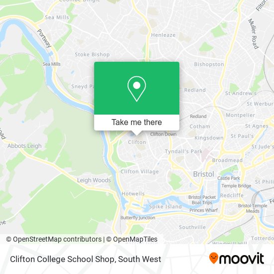 Clifton College School Shop map