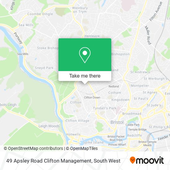 49 Apsley Road Clifton Management map