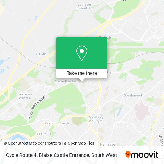 Cycle Route 4, Blaise Castle Entrance map