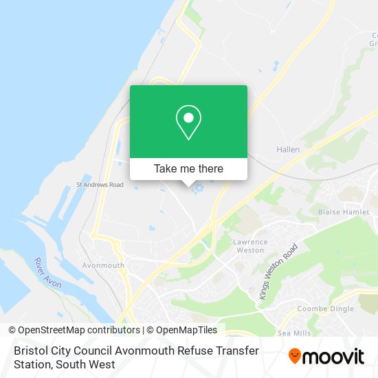 Bristol City Council Avonmouth Refuse Transfer Station map