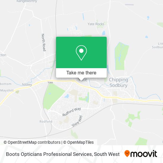 Boots Opticians Professional Services map