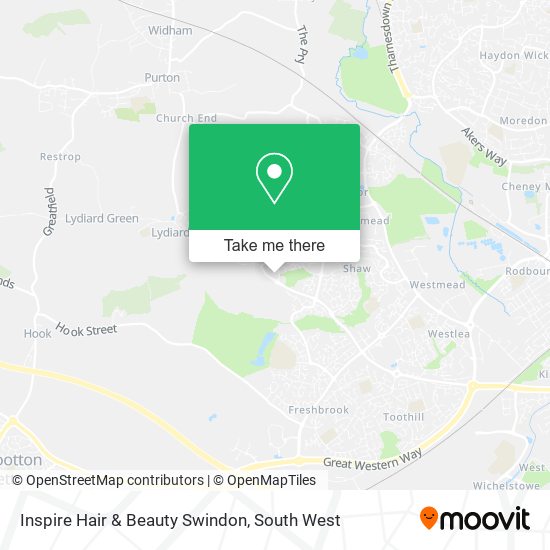 Inspire Hair & Beauty Swindon map