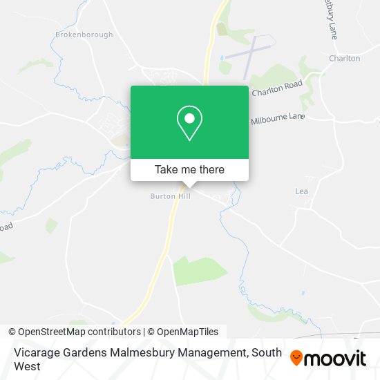 Vicarage Gardens Malmesbury Management map