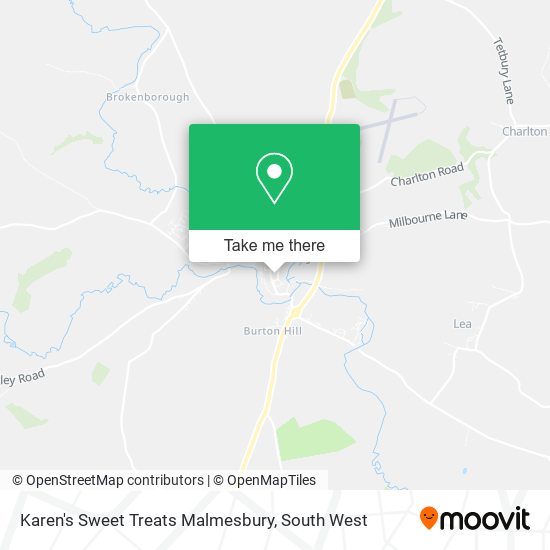 Karen's Sweet Treats Malmesbury map