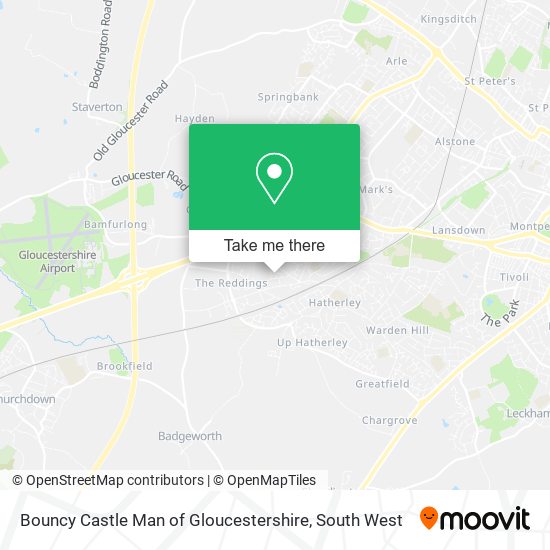 Bouncy Castle Man of Gloucestershire map
