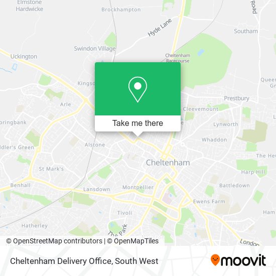 Cheltenham Delivery Office map