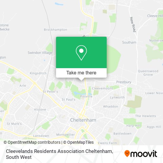 Cleevelands Residents Association Cheltenham map