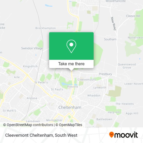 Cleevemont Cheltenham map