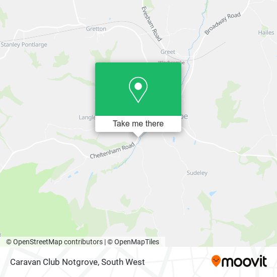 Caravan Club Notgrove map