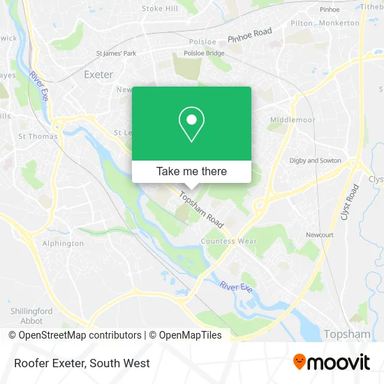 Roofer Exeter map