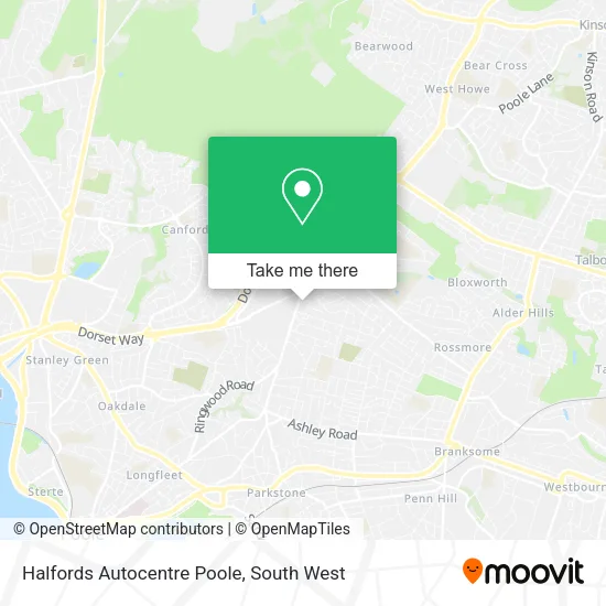Halfords Autocentre Poole map