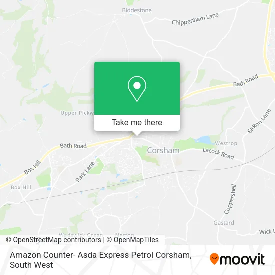 Amazon Counter- Asda Express Petrol Corsham map