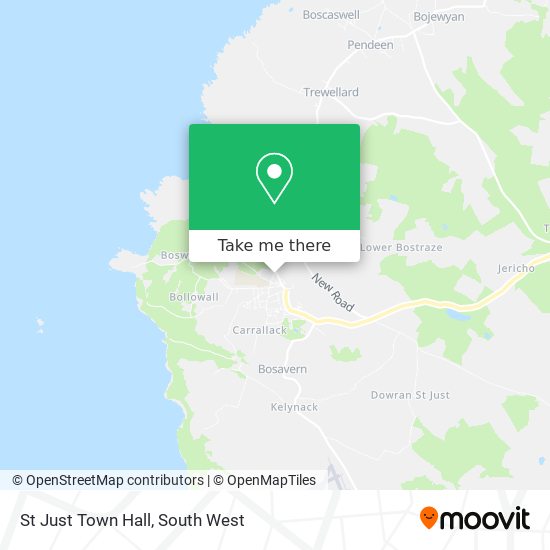 St Just Town Hall map