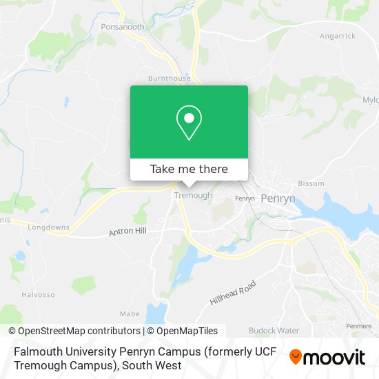 Falmouth University Penryn Campus (formerly UCF Tremough Campus) map