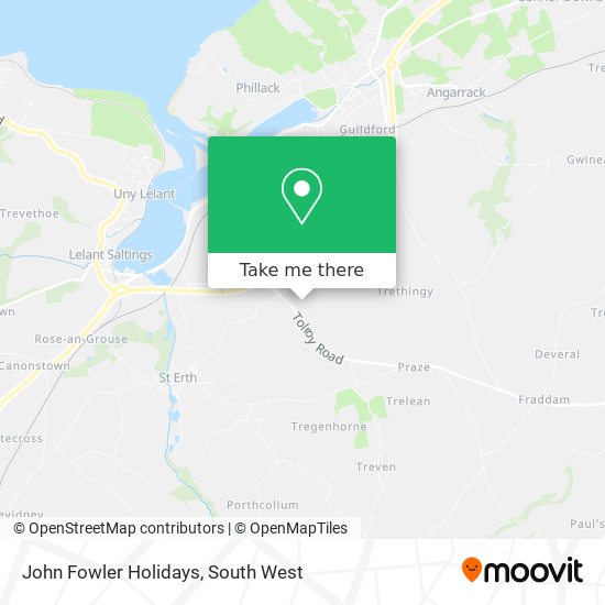 John Fowler Holidays map