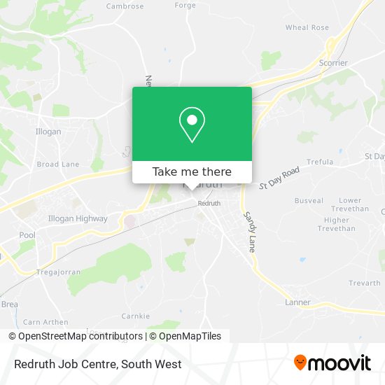 Redruth Job Centre map